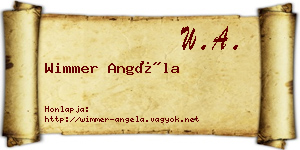 Wimmer Angéla névjegykártya